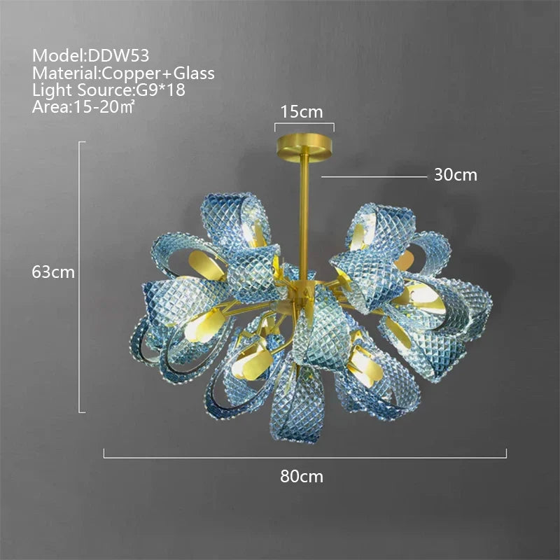 Copper Peacock Ceiling Chandelier
