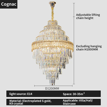 DecorBites™ Elegant Crystal Chandelier: Modern European Lighting for Living, Dining & Bedroom