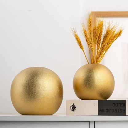 DecorBites™ Geometric Gold & Silver Vase for Chic Flower Arrangements & Home Decor