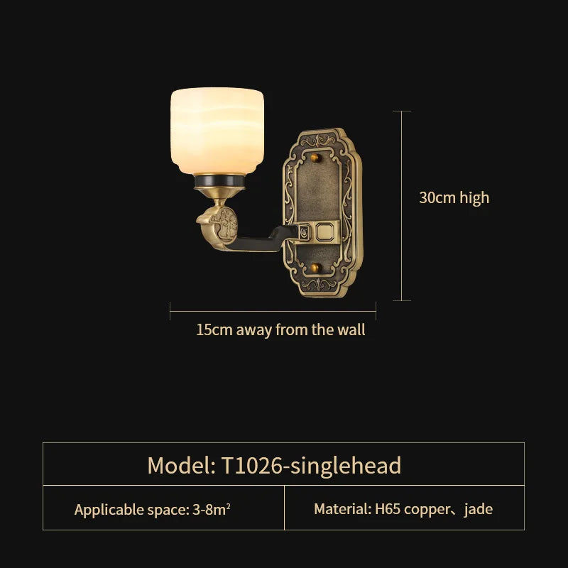 DecorBites™ Copper Jade Duplex Chandelier: Chinese Villa Hall Lighting for Hotel Lobby & Living Room