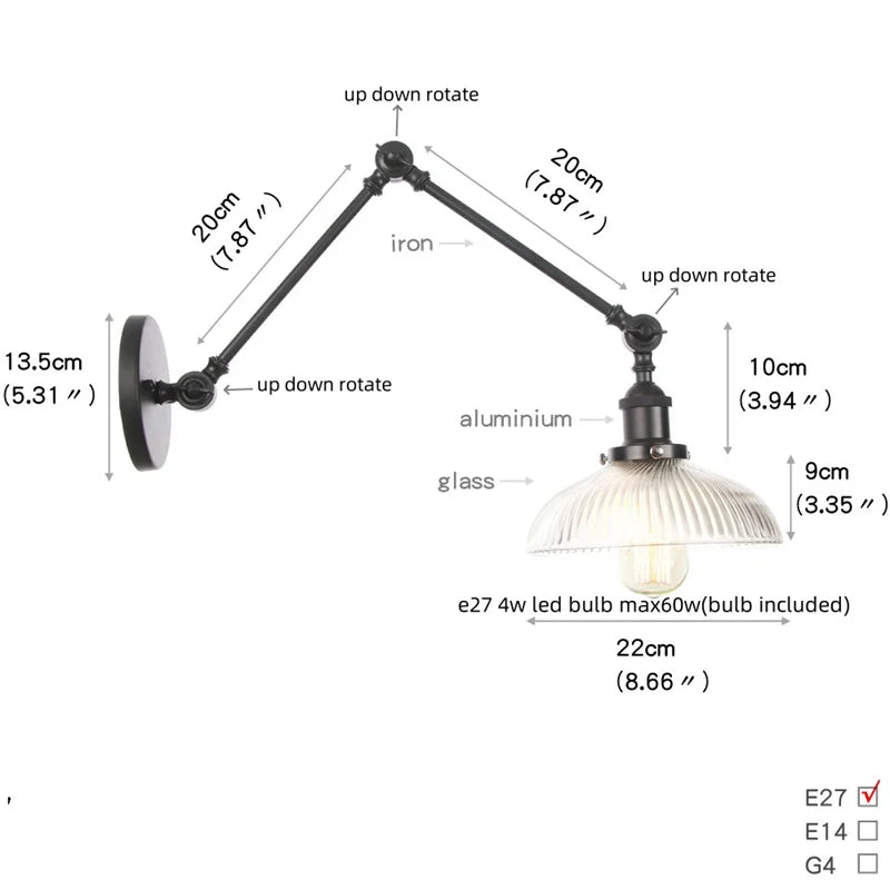 Iron Swing Arm Sconce
