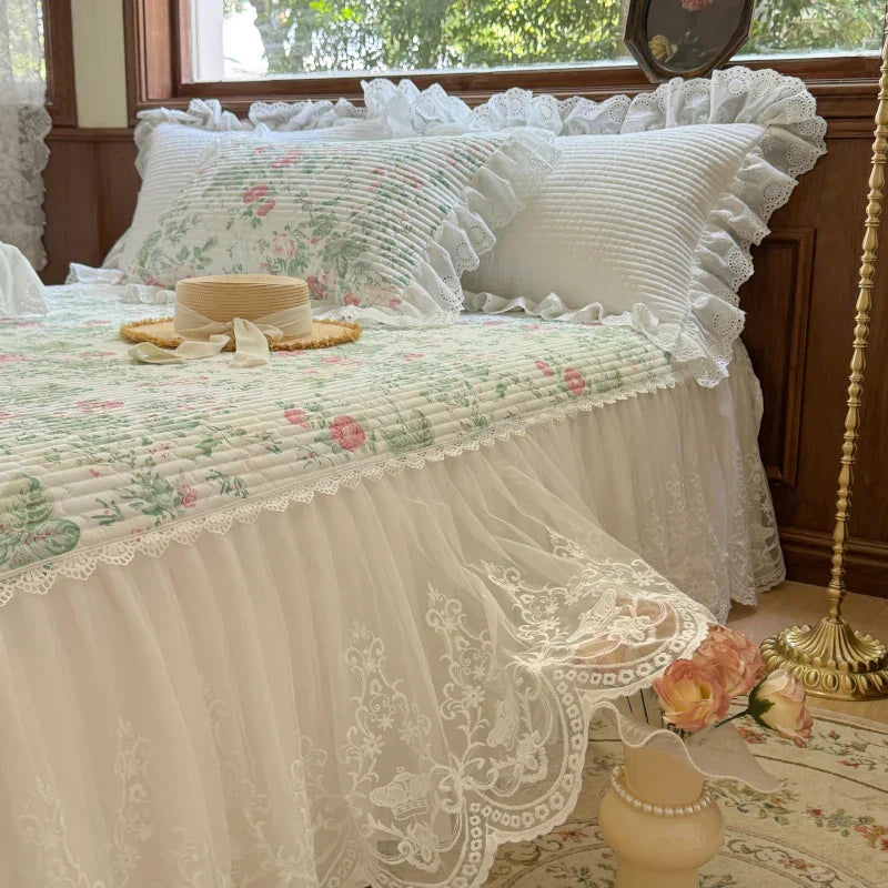Cotton Ruffles Bed Skirt Set