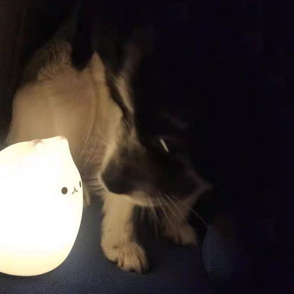 Mini Beliebte Katze Baby Nacht Lampe 7-farbe Pat Touch Farbwechsel Augenschutz Schlafzimmer Nacht Nacht Licht Geschenk Kinder 