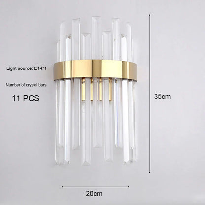 DecorBites™ Crystal Wall Light: Modern Nordic Sconces Indoor Lighting for Living Room Bedroom