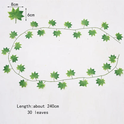 DecorBites™ Ivy Green Fake Leaves Garland Vine Wall Decoration Artificial Plants