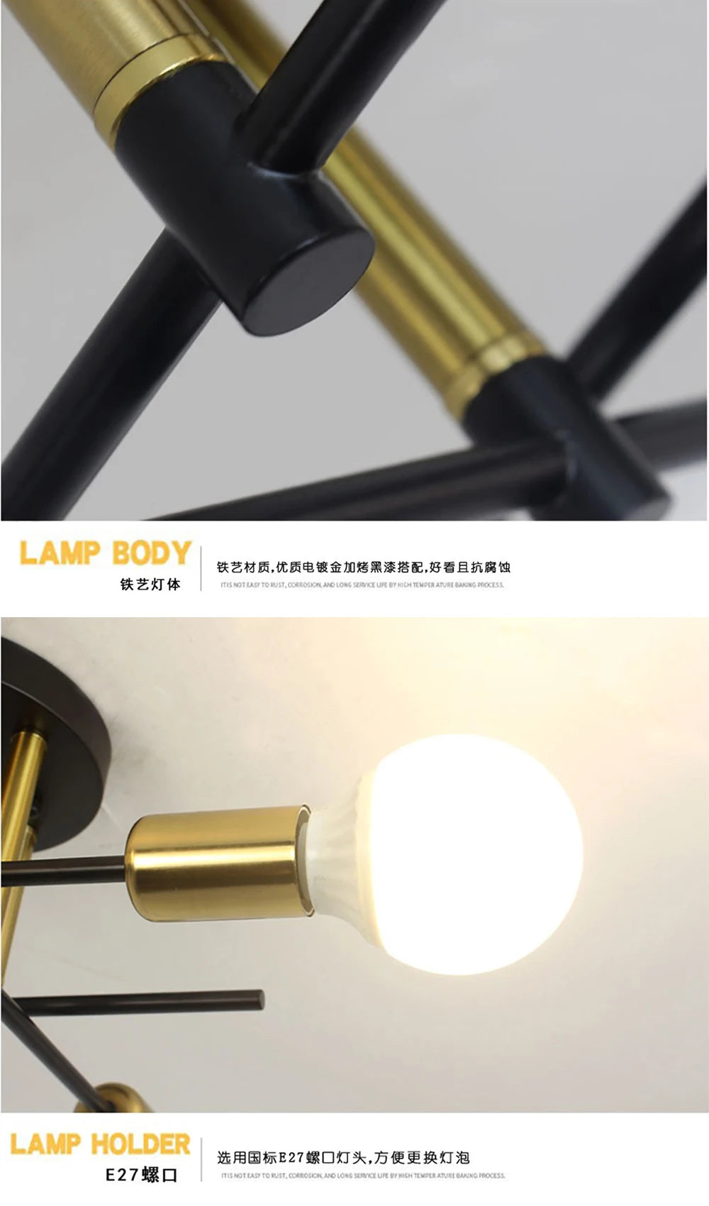 Modern Industrial Chandeliers Ceiling Lamp Pendant Light 2 Heads Black for Living Dining Room Bedroom cafe and Kitchen