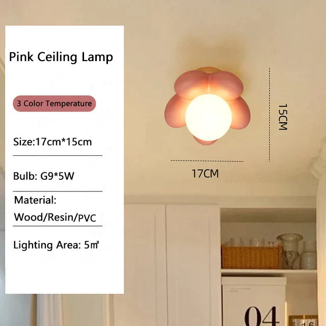 Pink Resin Flower Lamp