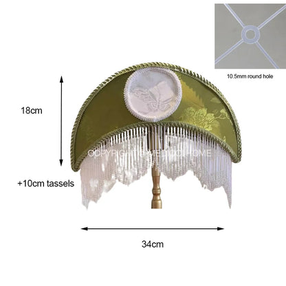 DecorBites™ Crescent Moon Lampshade with Tassels - Victorian Style Medieval Desk Light Cover