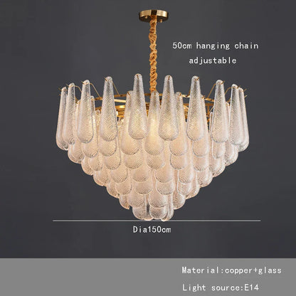 DecorBites™ Gold Glass Pendant Light for Dining Table & Hotel, Modern Foyer Ceiling Lamps