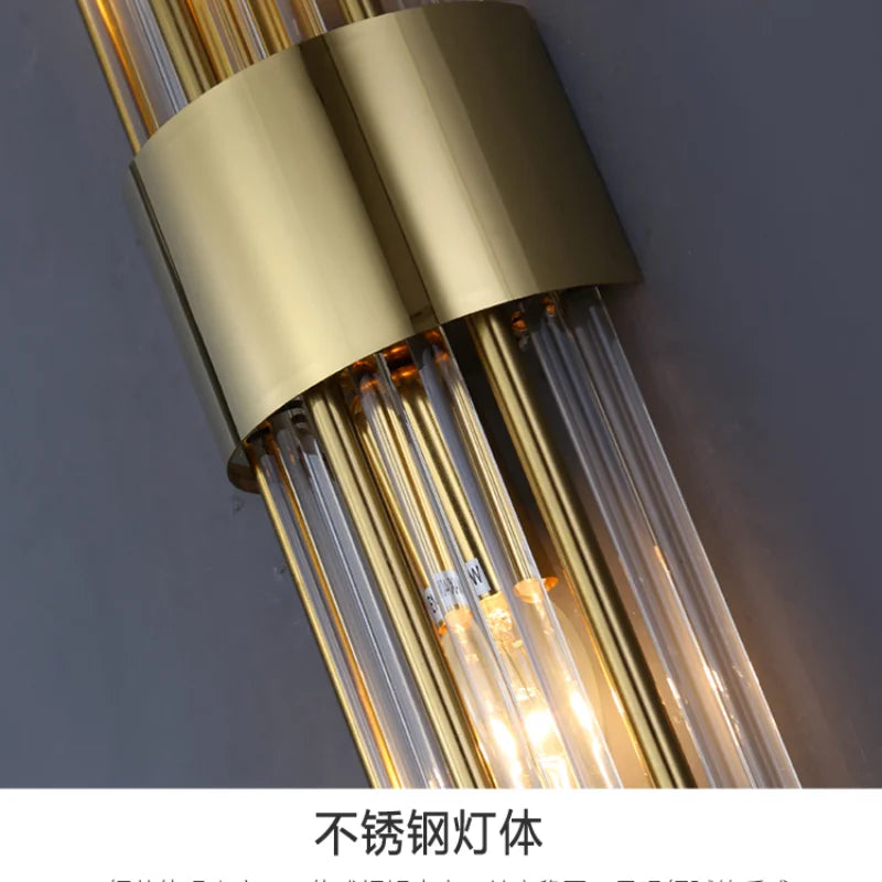 DecorBites™ Crystal Copper Wall Lights: Postmodern Luxe Bedroom & Living Room Lighting
