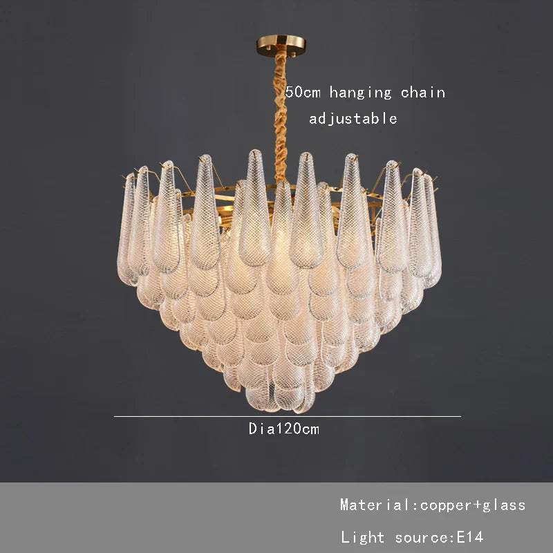 DecorBites™ Gold Glass Pendant Light for Dining Table & Hotel, Modern Foyer Ceiling Lamps