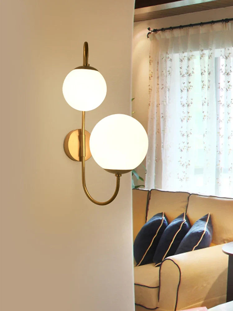 Gold Glass Wall Sconce With Touch Switch