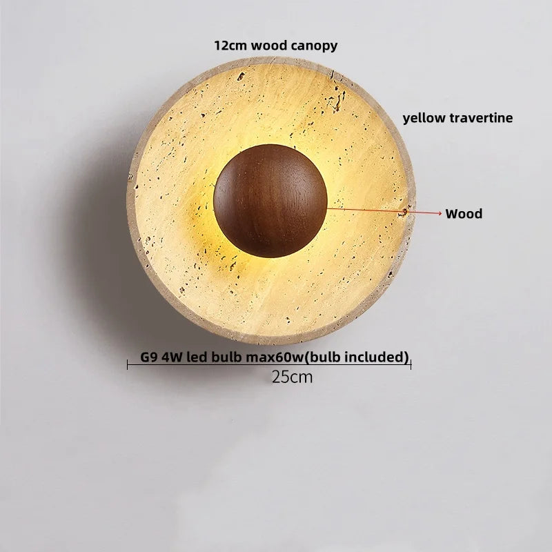 Travertine Glass Wall Light