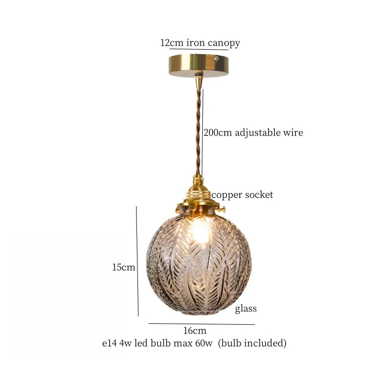 DecorBites™ Cracked Glass LED Pendant Light for Cafe Bar Kitchen Living Room