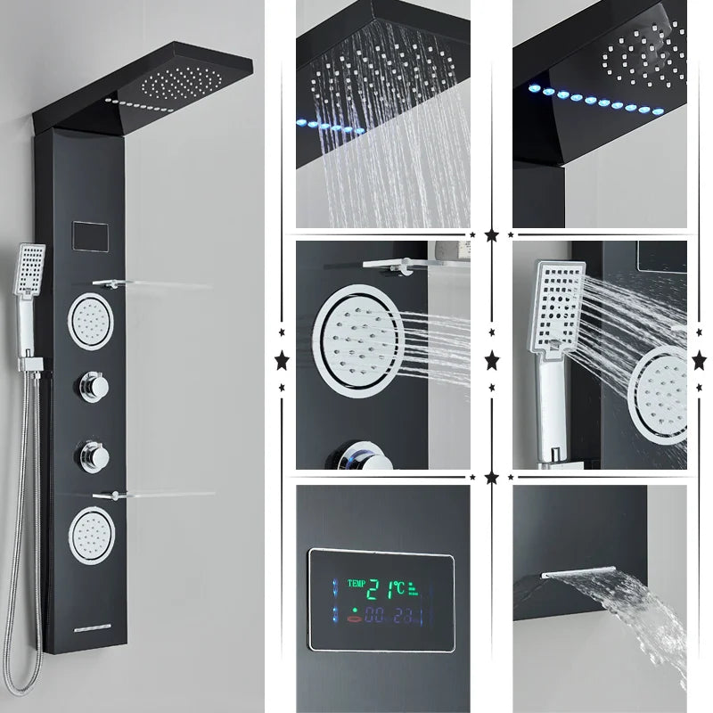 Nickel Shower Panel Set