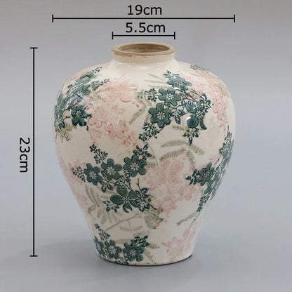 DecorBites™ Cracked Texture Blue & White Porcelain Vase Room Decoration & Flower Pot