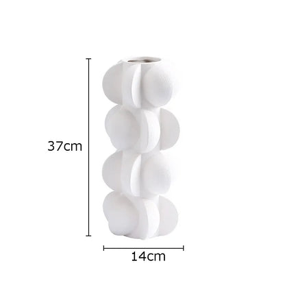 DecorBites™ Geometric Spiral Resin Vase - Black and White Flower Vase for Home Decor