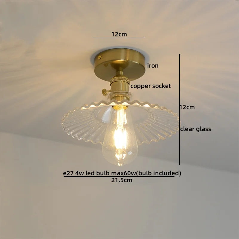 DecorBites™ Glass Copper Nordic Ceiling Lamp for Living Room & Balcony.