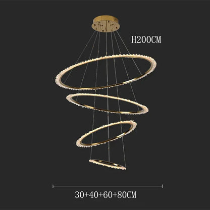 DecorBites™ Crystal Chandelier: Stair Pendant Lamp, Living Room & Interior Lighting
