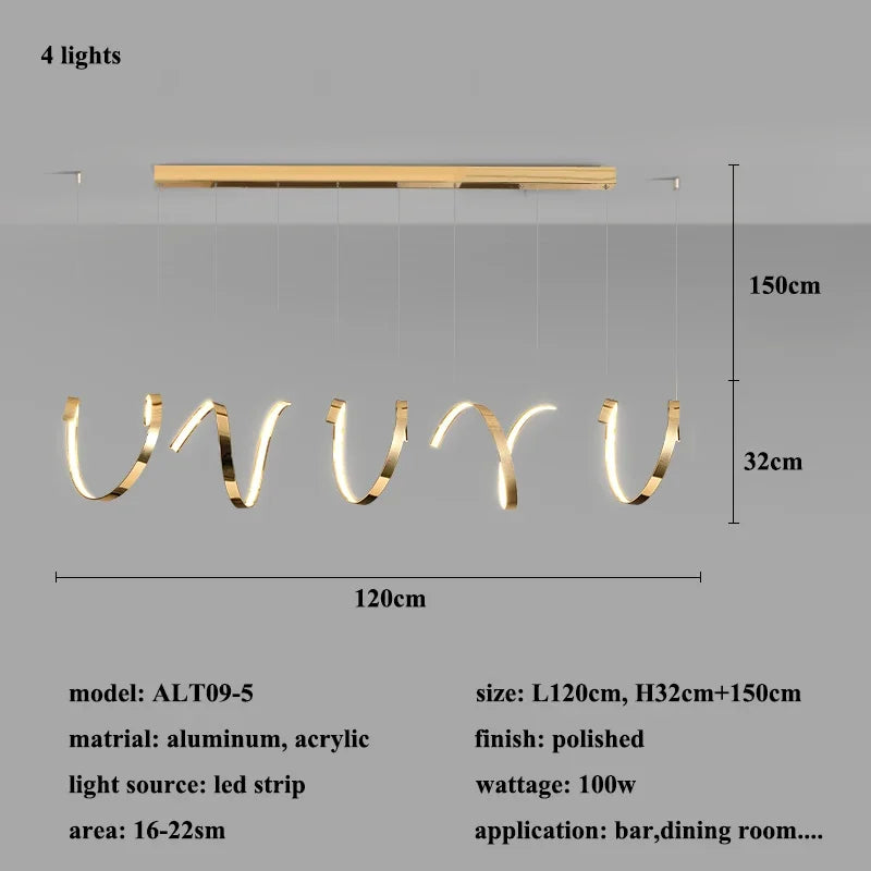 Gold Irregular LED Pendant