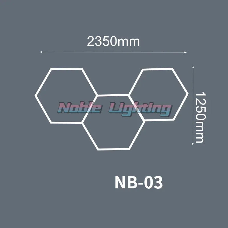 DecorBites™ Hexagon LED Ceiling Light for Barbershop and Garage Hair Salon