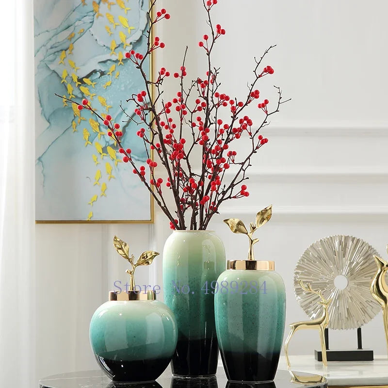 Gradient Golden Ceramic Vase