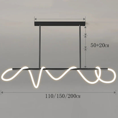 Modern Linear Brushed Stainless Pendant Light