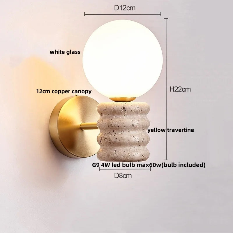 White Glass Wall Lamp Japanese Style Foyer