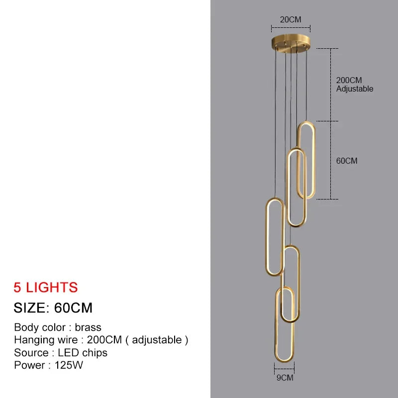 Sleek LED Pendant Chandelier