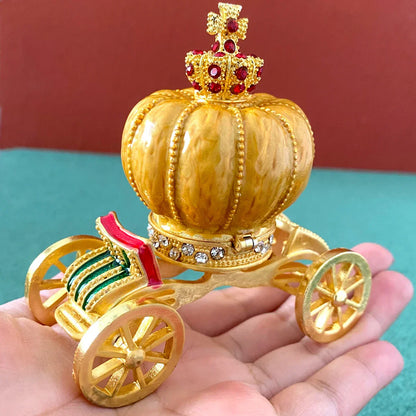 DecorBites™ Crown Carriage Jewelry Trinket Box Wedding Ring Holder Home Decor Gift