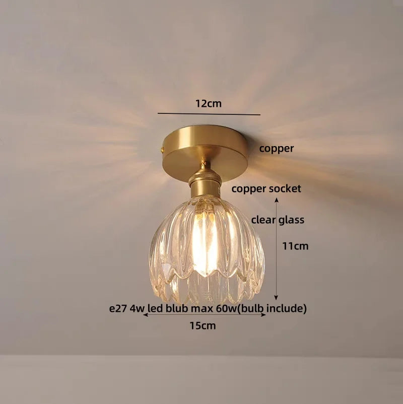 DecorBites™ Glass Flush Mounted Ceiling Light Fixture - Modern Nordic Green Glass LED Ceiling Lamp