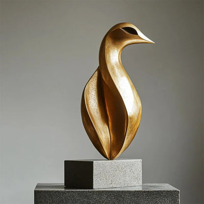 DecorBites™ Golden Geometric Animal Sculpture Decor Figurine Ornament Abstract Resin Handicraft
