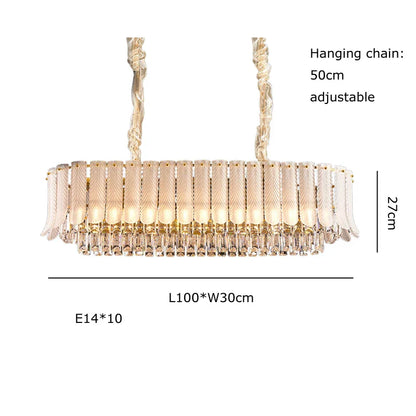 DecorBites™ Golden Crystal Chandelier: Postmodern Luxury Round Chandelier for Living Room