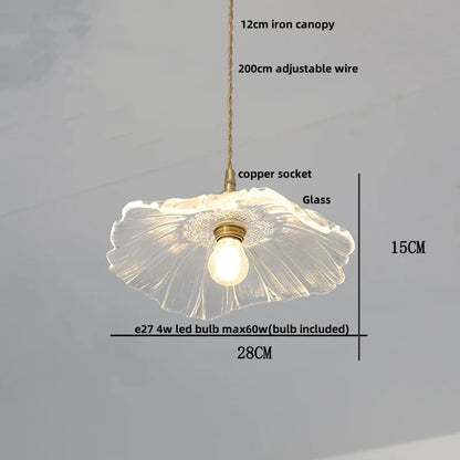 DecorBites™ Clear Glass Nordic LED Pendant Light Fixture with Brass Knob Switch