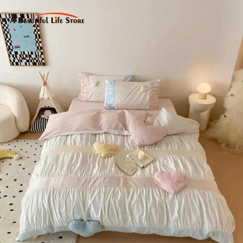 Cotton Heart Bedding Set