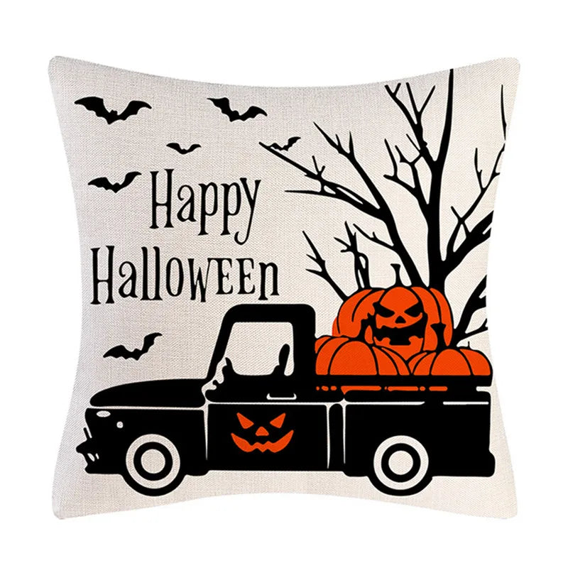 Linen Trick Treat Cushion Cover