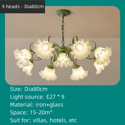 Green Iron Flower Chandelier