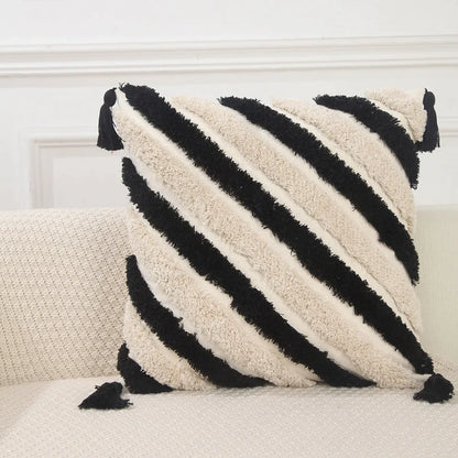 DecorBites™ Geometric Chenille Embroidered Pillow Covers Boho Moroccan Style Decor