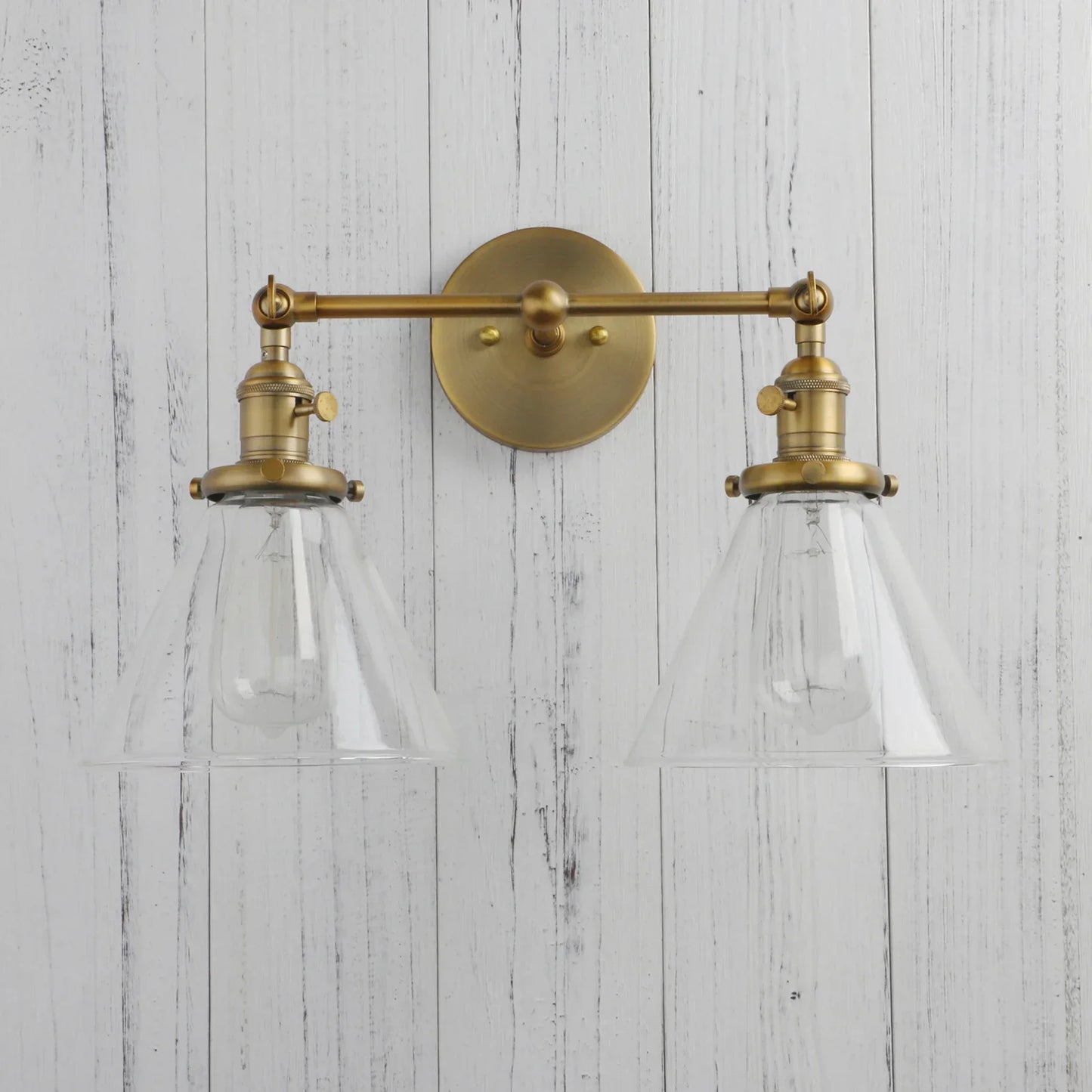 DecorBites™ Funnel Glass Wall Sconce Light Fixture for Bedroom and Loft Decor