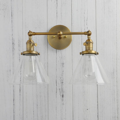 DecorBites™ Funnel Glass Wall Sconce Light Fixture for Bedroom and Loft Decor