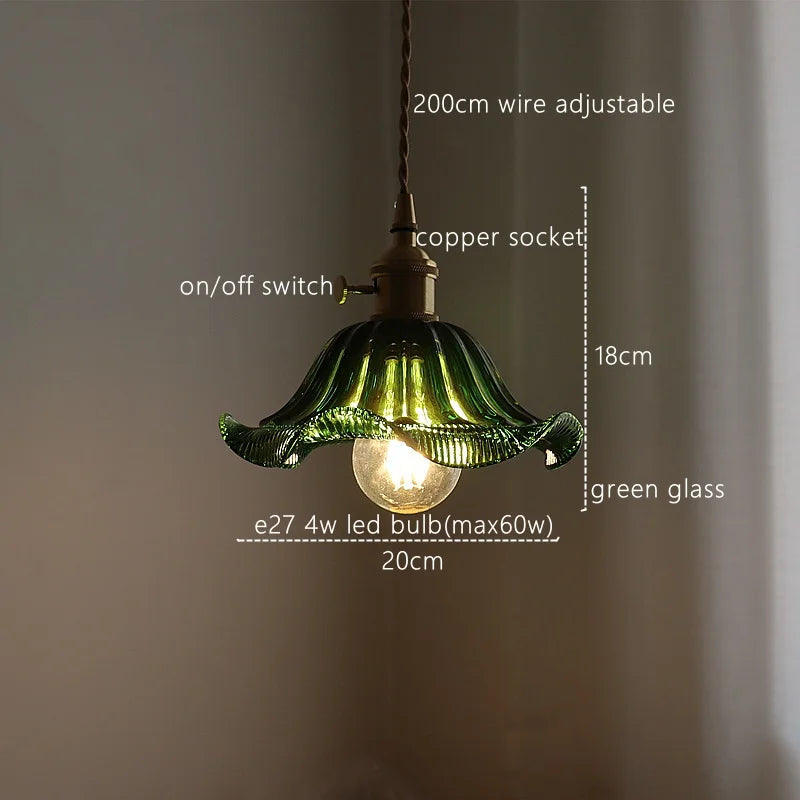 DecorBites™ Green Stripe Glass Pendant Lamp Fixture for Home Decor & Kitchen Lighting