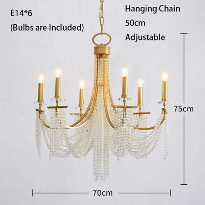 DecorBites™ Crystal Candle Chandelier: Elegant Hanging Lamp for Villa, Dining Room, Bedroom, Living Room