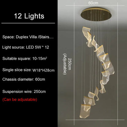 DecorBites™ LED Light Guide Ceiling Chandelier modern Novelty for Home Decor Lighting