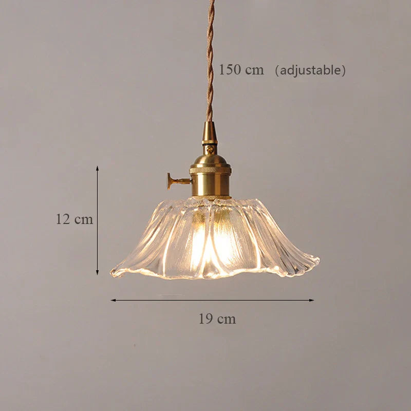 Sunflower Glass Brass Pendant