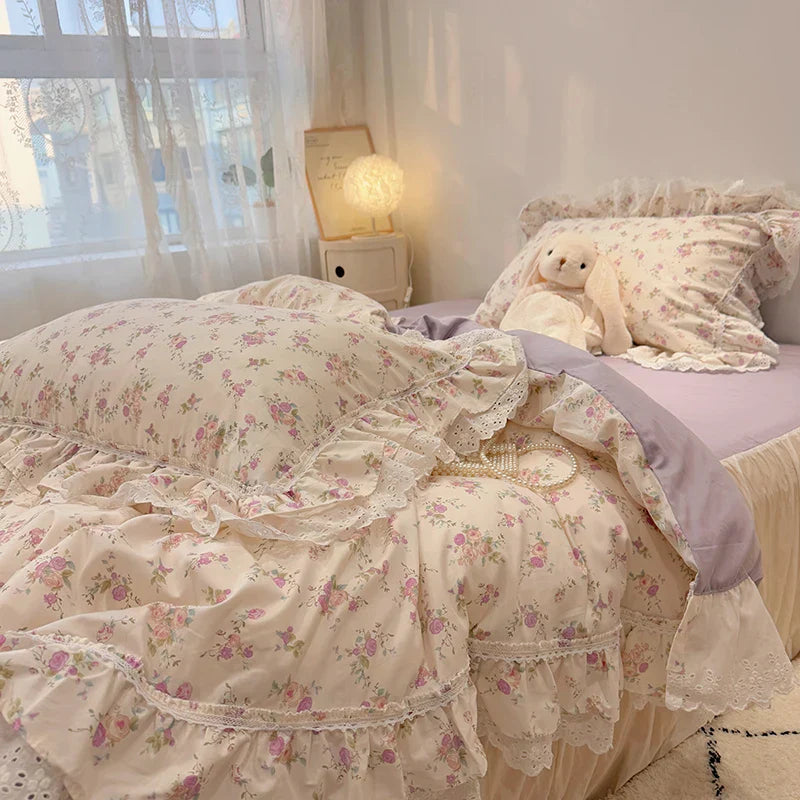 Floral Lace Cotton Bedding