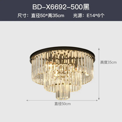 DecorBites™ Crystal Gold Black LED Chandelier: Modern Multi-Storey Pendant Lamp Lighting