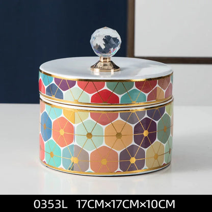 DecorBites™ Crystal Ball Ceramic Jewelry Box: Decorative Storage Jar for Home Organization