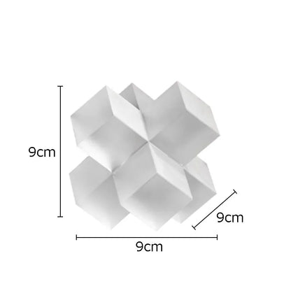 DecorBites™ Cross Crystal Geometric Glass Sculpture Desk Decoration Frosted Square Statue