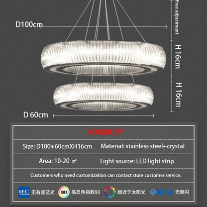 DecorBites™ Crystal LED Ceiling Pendant Chandelier for Modern Luxury Living Room Décor