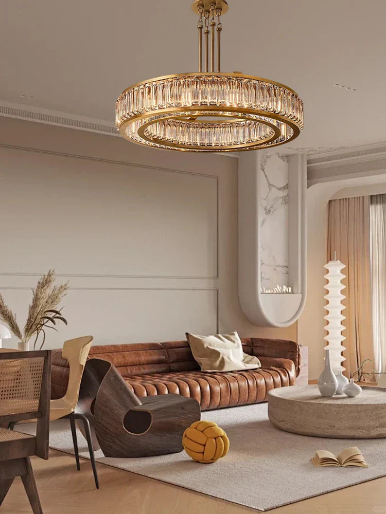 Gold Crystal LED Light Chandelier